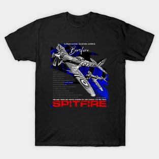 Spitfire Vintage English WW2 Fighter Aircraft T-Shirt